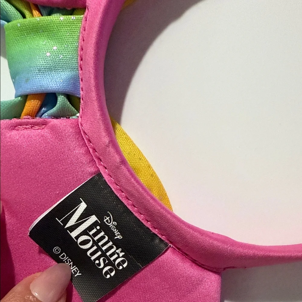 Disney Pink Rainbow Sequin Minnie Ears Headband